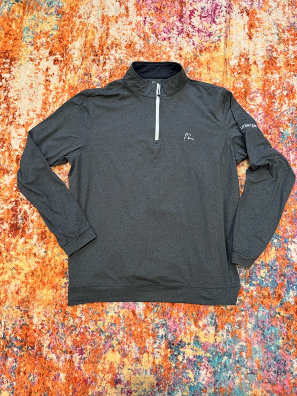 Rhoback Gray Performance Quarter Zip Pullover Bra… - image 1